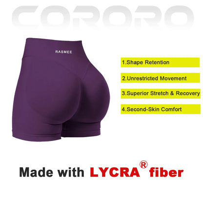 Lycra Women Workout Impact Shorts Scrunch Butt Lifting Gym Seamless Booty Biker Shorts Butt-Lifting Fitness Peach Shorts, Fitness Wear, Summer Sports Yoga Pants High-Elasticity Sports Training Tight Three-Quarter Deep Squat Pants