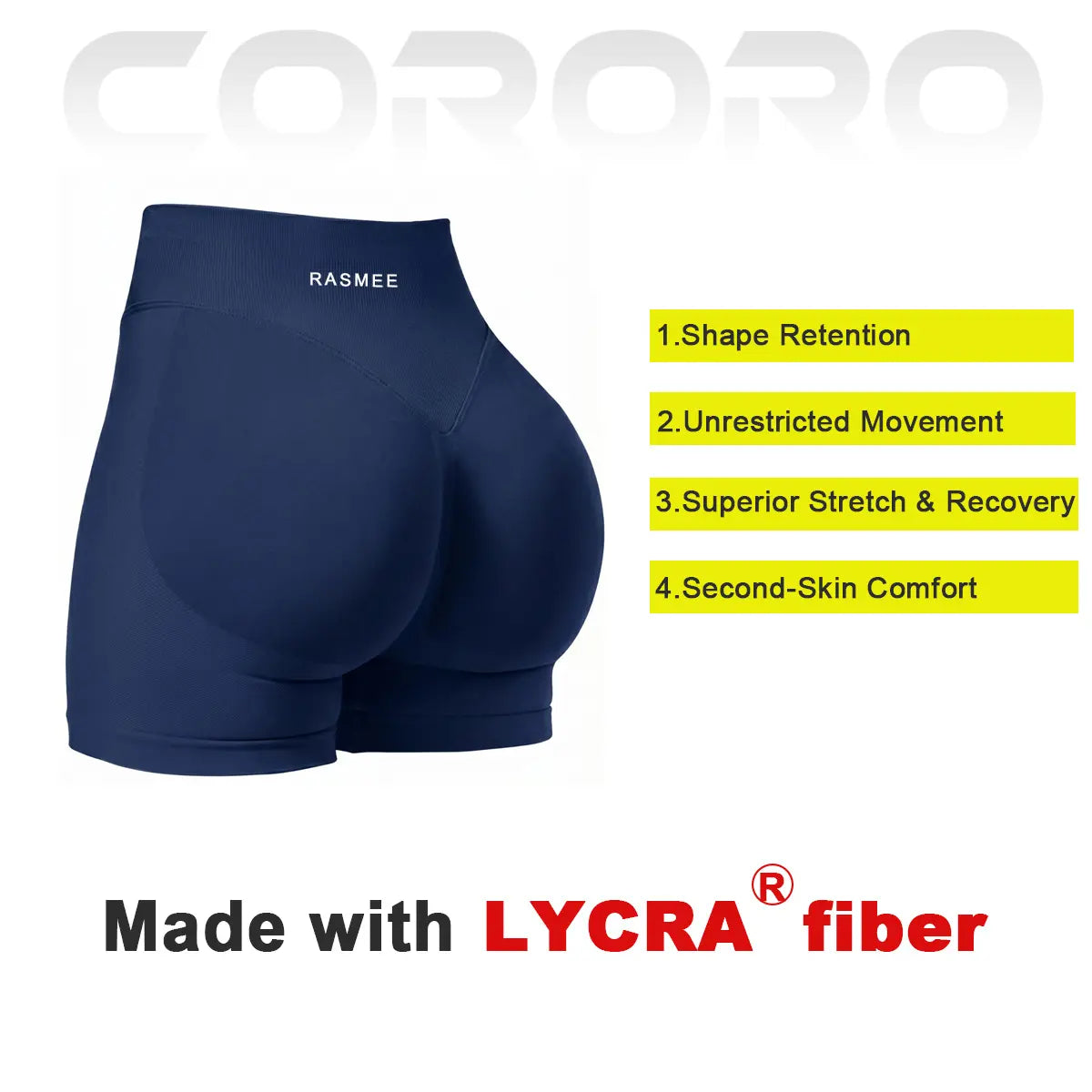 Lycra Women Workout Impact Shorts Scrunch Butt Lifting Gym Seamless Booty Biker Shorts Butt-Lifting Fitness Peach Shorts, Fitness Wear, Summer Sports Yoga Pants High-Elasticity Sports Training Tight Three-Quarter Deep Squat Pants