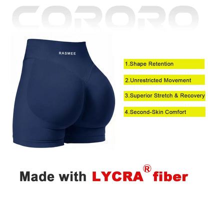 Lycra Women Workout Impact Shorts Scrunch Butt Lifting Gym Seamless Booty Biker Shorts Butt-Lifting Fitness Peach Shorts, Fitness Wear, Summer Sports Yoga Pants High-Elasticity Sports Training Tight Three-Quarter Deep Squat Pants