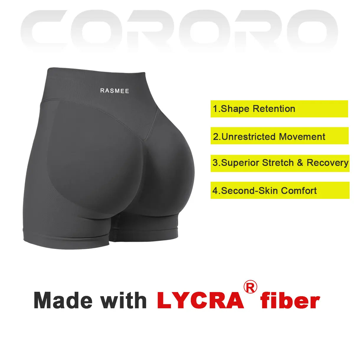 Lycra Women Workout Impact Shorts Scrunch Butt Lifting Gym Seamless Booty Biker Shorts Butt-Lifting Fitness Peach Shorts, Fitness Wear, Summer Sports Yoga Pants High-Elasticity Sports Training Tight Three-Quarter Deep Squat Pants