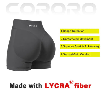 Lycra Women Workout Impact Shorts Scrunch Butt Lifting Gym Seamless Booty Biker Shorts Butt-Lifting Fitness Peach Shorts, Fitness Wear, Summer Sports Yoga Pants High-Elasticity Sports Training Tight Three-Quarter Deep Squat Pants