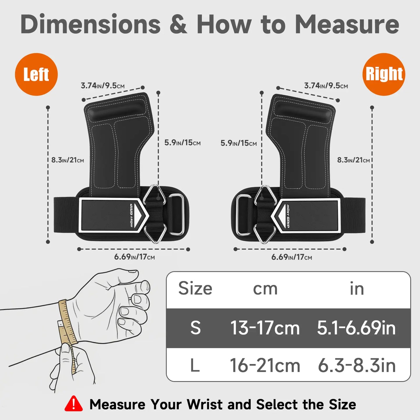 MOST GRIP Non-Slip Gym Wrist Sraps for Weightlifting, Double Rubber Weight Lifting Straps with D Rings for Cable Machine Workout, Wrist Wraps with Cushion Wrist Loop for Men Women Deadlift