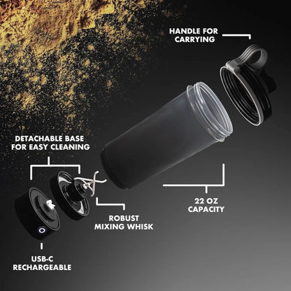 Mixmate Rechargeable Electric Shaker Bottle for Protein Powders - BPA Free, Ideal for Fitness Enthusiasts