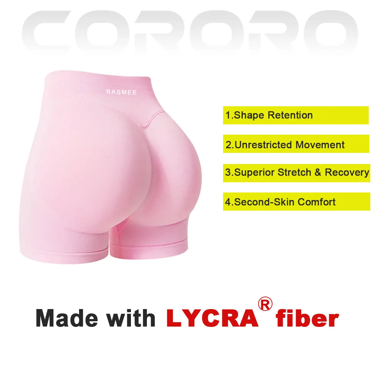 Lycra Women Workout Impact Shorts Scrunch Butt Lifting Gym Seamless Booty Biker Shorts Butt-Lifting Fitness Peach Shorts, Fitness Wear, Summer Sports Yoga Pants High-Elasticity Sports Training Tight Three-Quarter Deep Squat Pants
