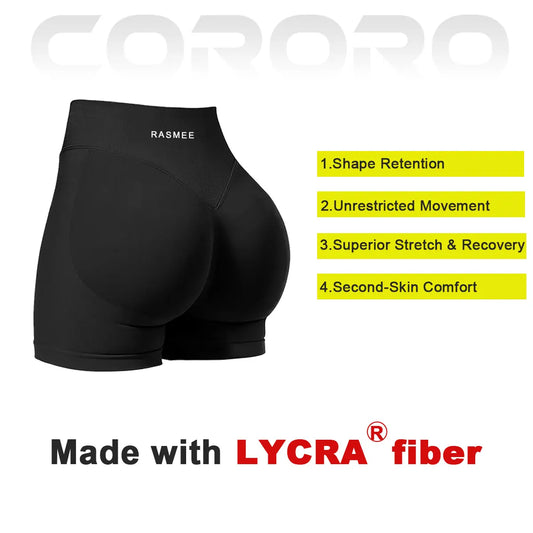 Lycra Women Workout Impact Shorts Scrunch Butt Lifting Gym Seamless Booty Biker Shorts Butt-Lifting Fitness Peach Shorts, Fitness Wear, Summer Sports Yoga Pants High-Elasticity Sports Training Tight Three-Quarter Deep Squat Pants