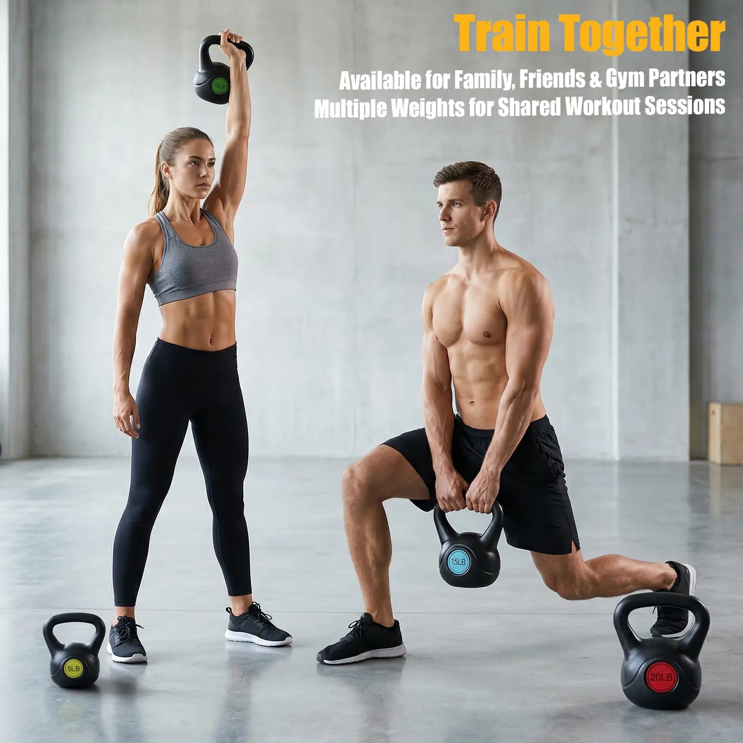 Powder-Coated Kettlebell with a Cast Iron Core, with a Non-Slip Handle and Flat Base, Suitable for Fitness Training, Durable for Strength Training,Summerwins