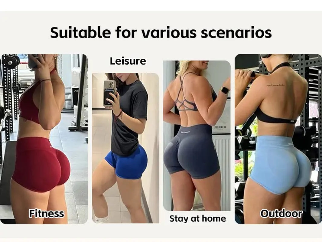 Lycra Women Workout Impact Shorts Scrunch Butt Lifting Gym Seamless Booty Biker Shorts Butt-Lifting Fitness Peach Shorts, Fitness Wear, Summer Sports Yoga Pants High-Elasticity Sports Training Tight Three-Quarter Deep Squat Pants
